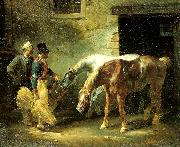 charles emile callande chevaux de poste d' une ecurie oil painting on canvas